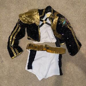 K-Pop Rumi Kids Costume with Gold and Black Accents
